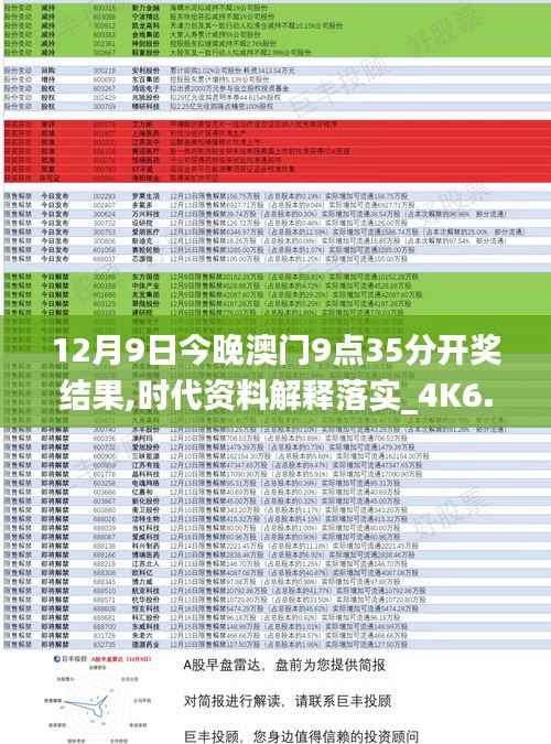12月9日今晚澳门9点35分开奖结果,时代资料解释落实_4K6.735