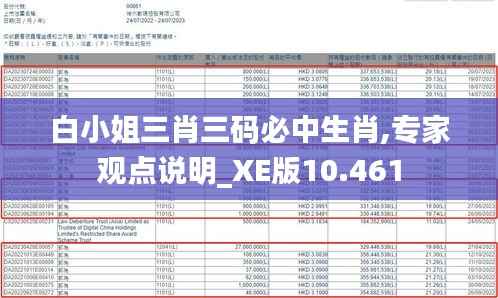 白小姐三肖三码必中生肖,专家观点说明_XE版10.461