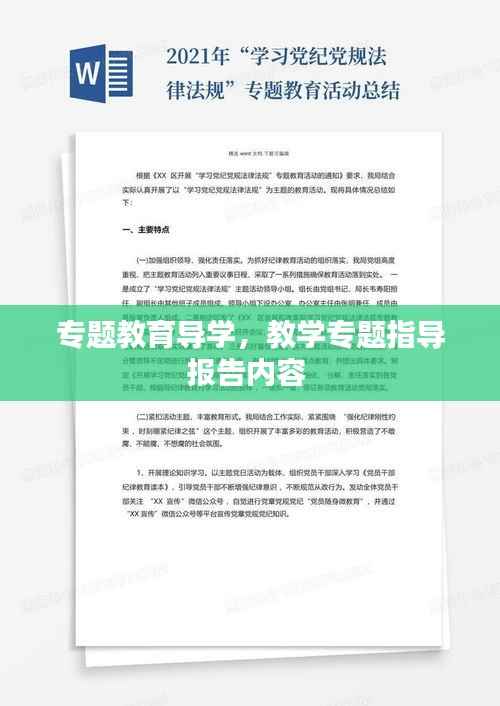 专题教育导学，教学专题指导报告内容 
